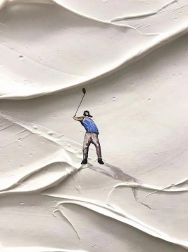 Golf Sport by Palette Knife detail2 wall art minimalism Oil Paintings
